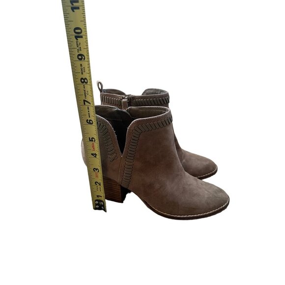 Dolce Vita Womens Suede Ankle Boots With Stacked Heel & Zipper Size 7 Taupe - Picture 6 of 11